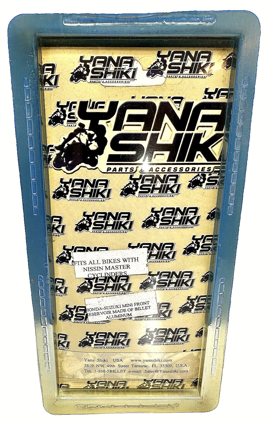 Yana Shiki MBR10SI Honda-Suzuki Mini Front Reservoir -Silver Billet New Free S&H