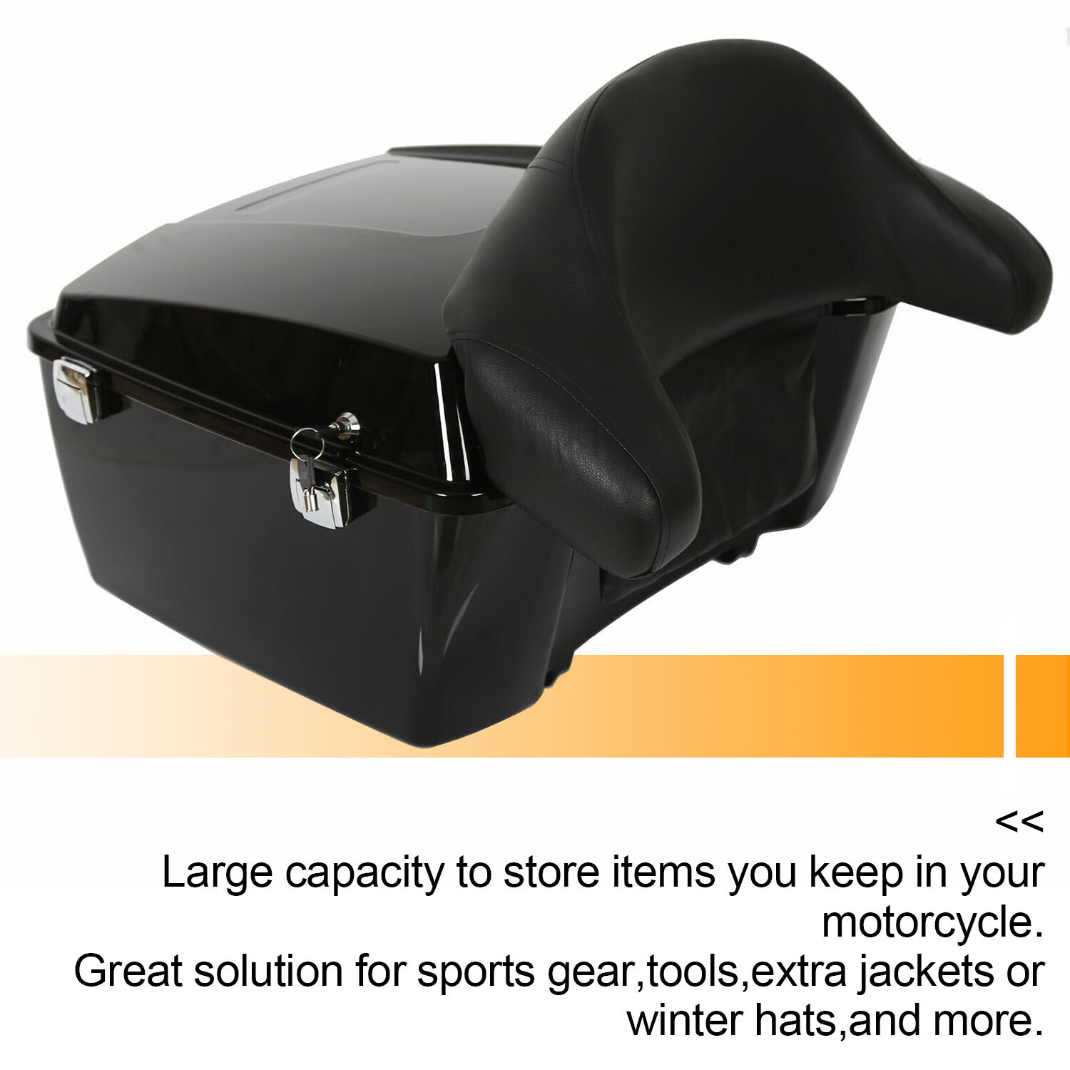 13.7″ King Pack Trunk W/Backrest For Harley Touring Street Road Glide 1997-2013