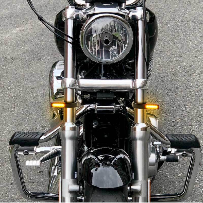 2x LED Motorcycle Turn Signal Blinkers Light 12V For 39-41mm Fork Mount Clamp
