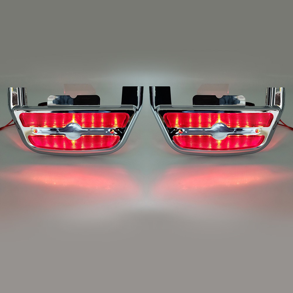 LED Light Footboard Floorboard Cover for Harley Touring Road King Chrome-Red US