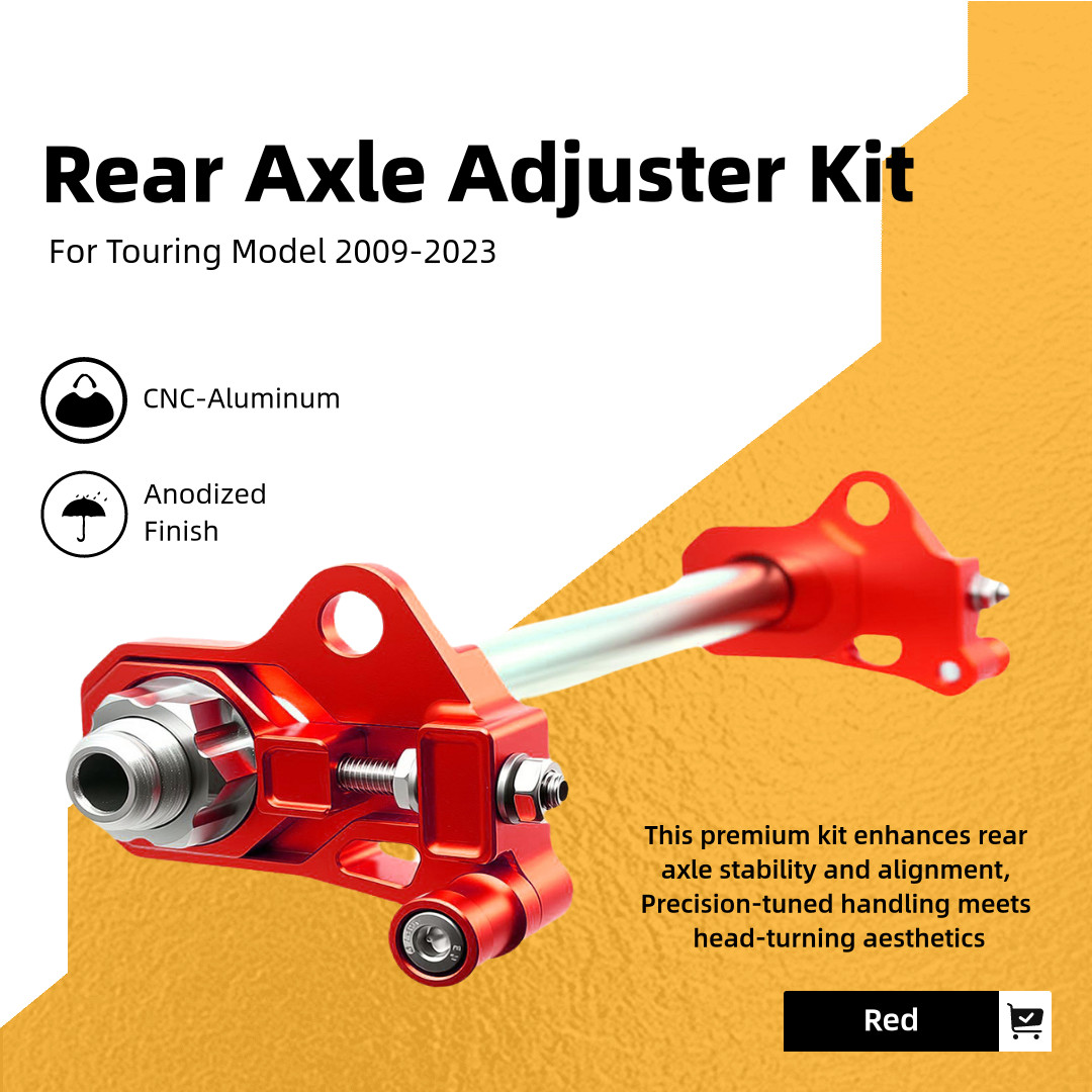 Rear Red Axle Adjuster Kit For Harley Touring FLHX FLHR FLTR CVO 2009-2023