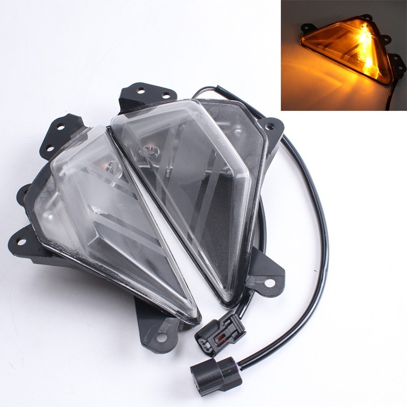 1 pair X LED Front Turn Signal Lamp For KAWASAKI Ninja ZX-6R 2024/25/26 Clean