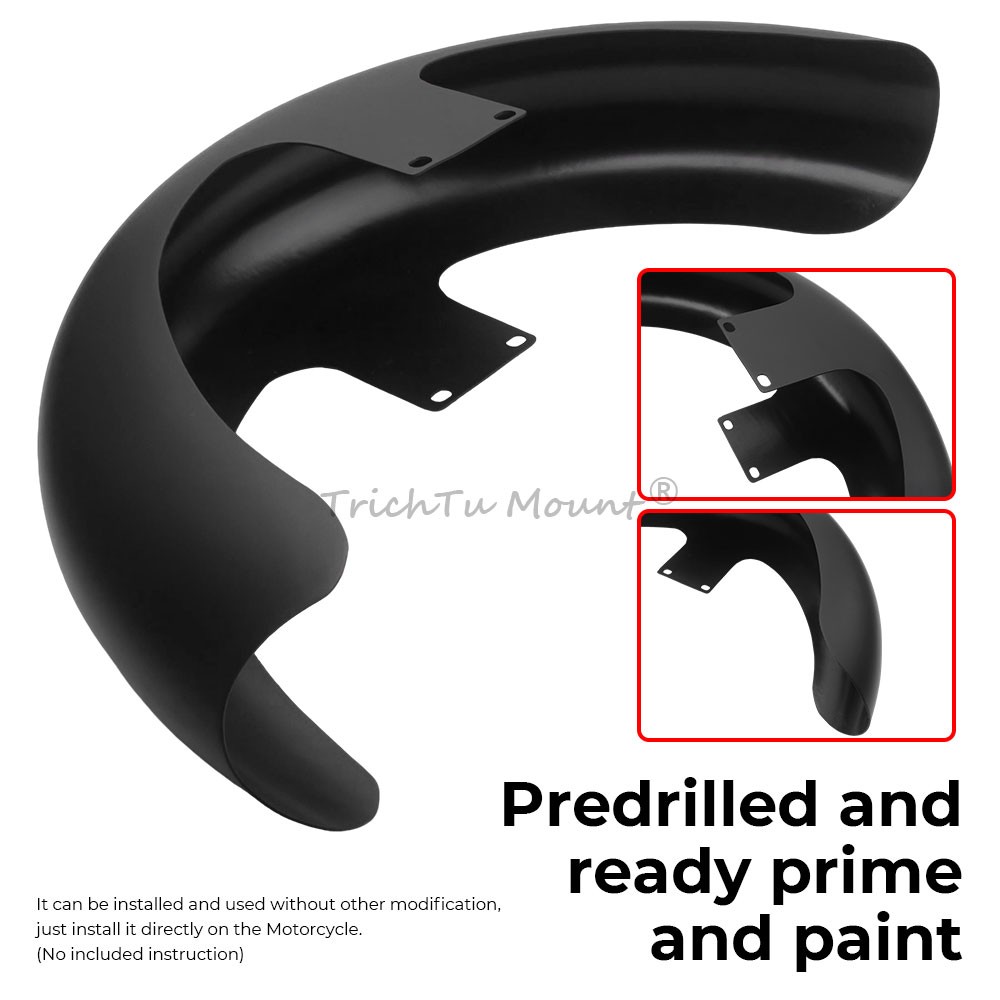 Matt Black 21″ Wheel Wrap Front Fender Mudguard For Harley Bagger Street Glide