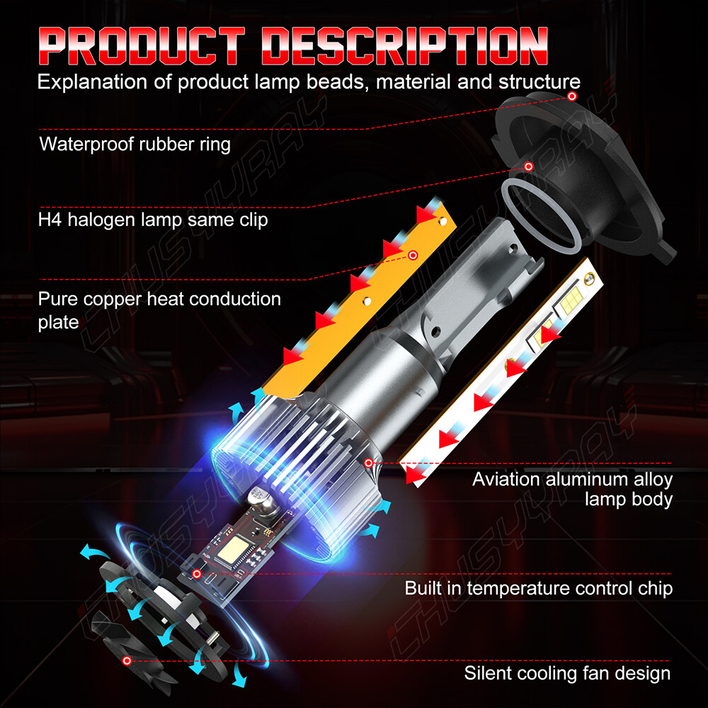 For Suzuki Intruder Volusia VS750 800 1400 1500 Motorcycle H4 LED Headlight Bulb