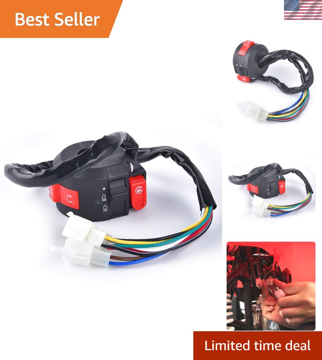 Left Handlebar Switch for ATV 50cc-150cc – Durable Nylon, Easy-to-Install Design