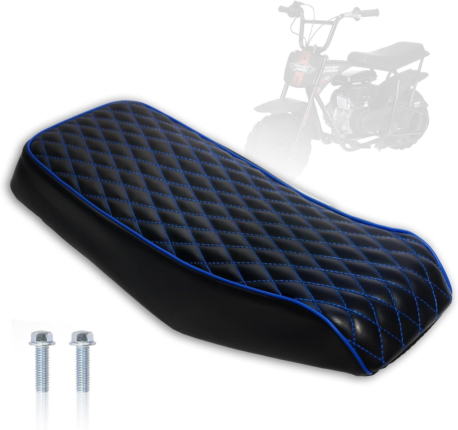 Blue Diamond Stitch Retro Seat Cushion for Coleman RB100 RT100 Mini Bike