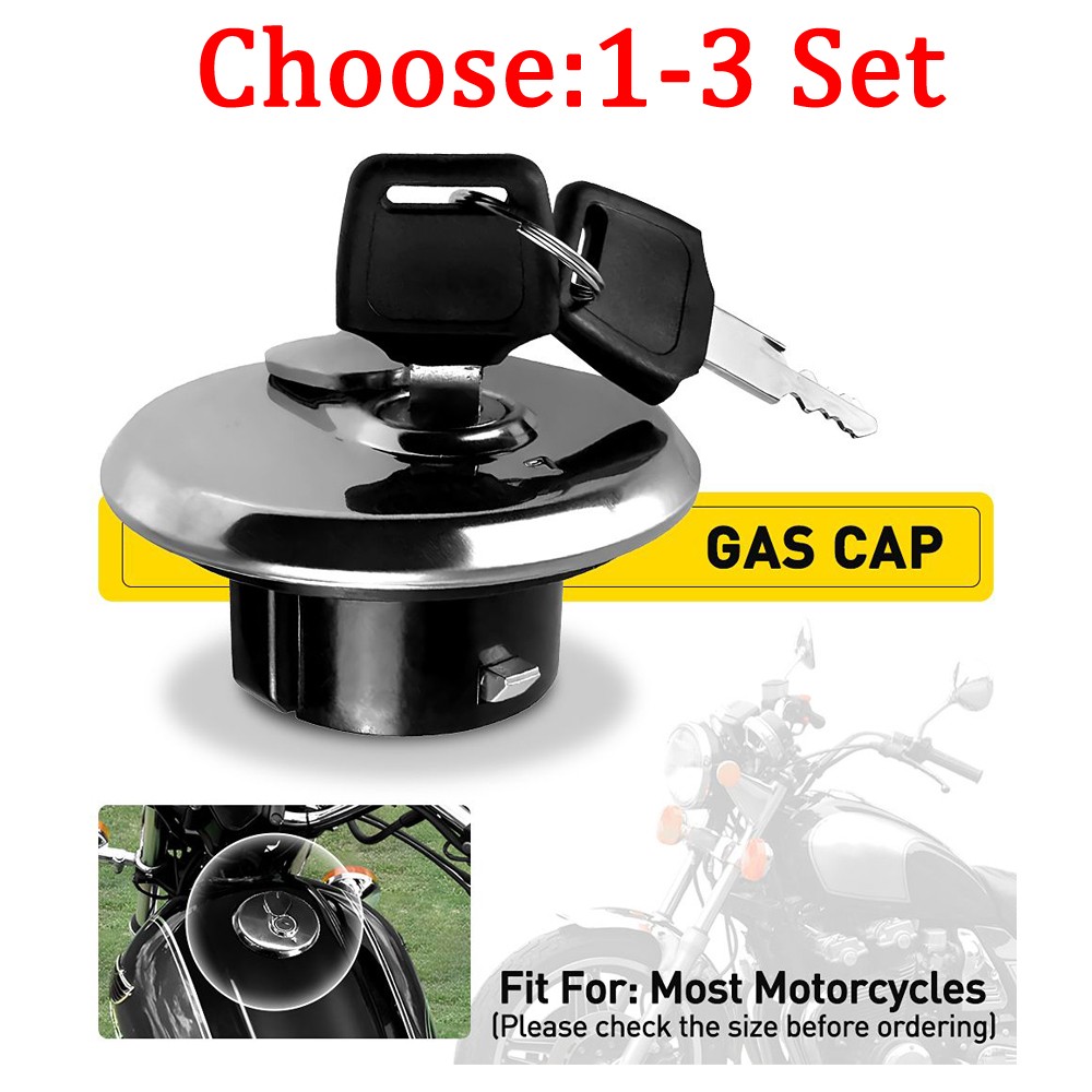 Motorcycle Gas Lid Fuel Tank Cap Cover With Key Lock For Atv Quad Universal 1-3X