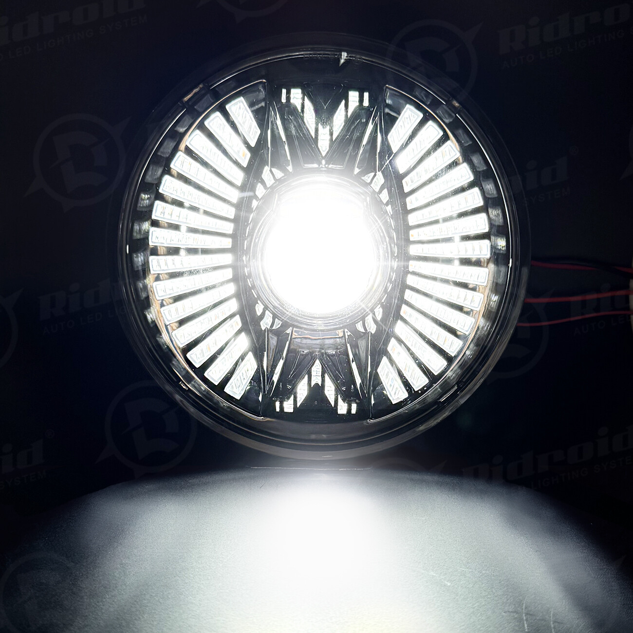 7” 7inch Round Motorcycle LED Headlight With Halo DRL Turn Signals for Harley