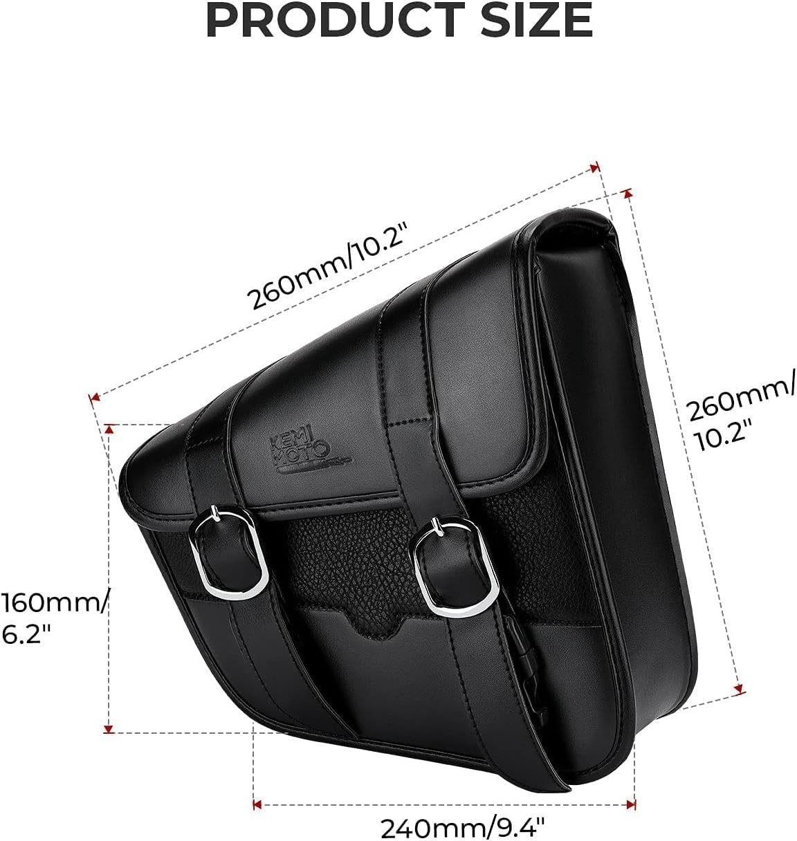 Secure 4L Sportster/Rebel Swingarm Bag: Faux Leather, Adjustable Strap Mount