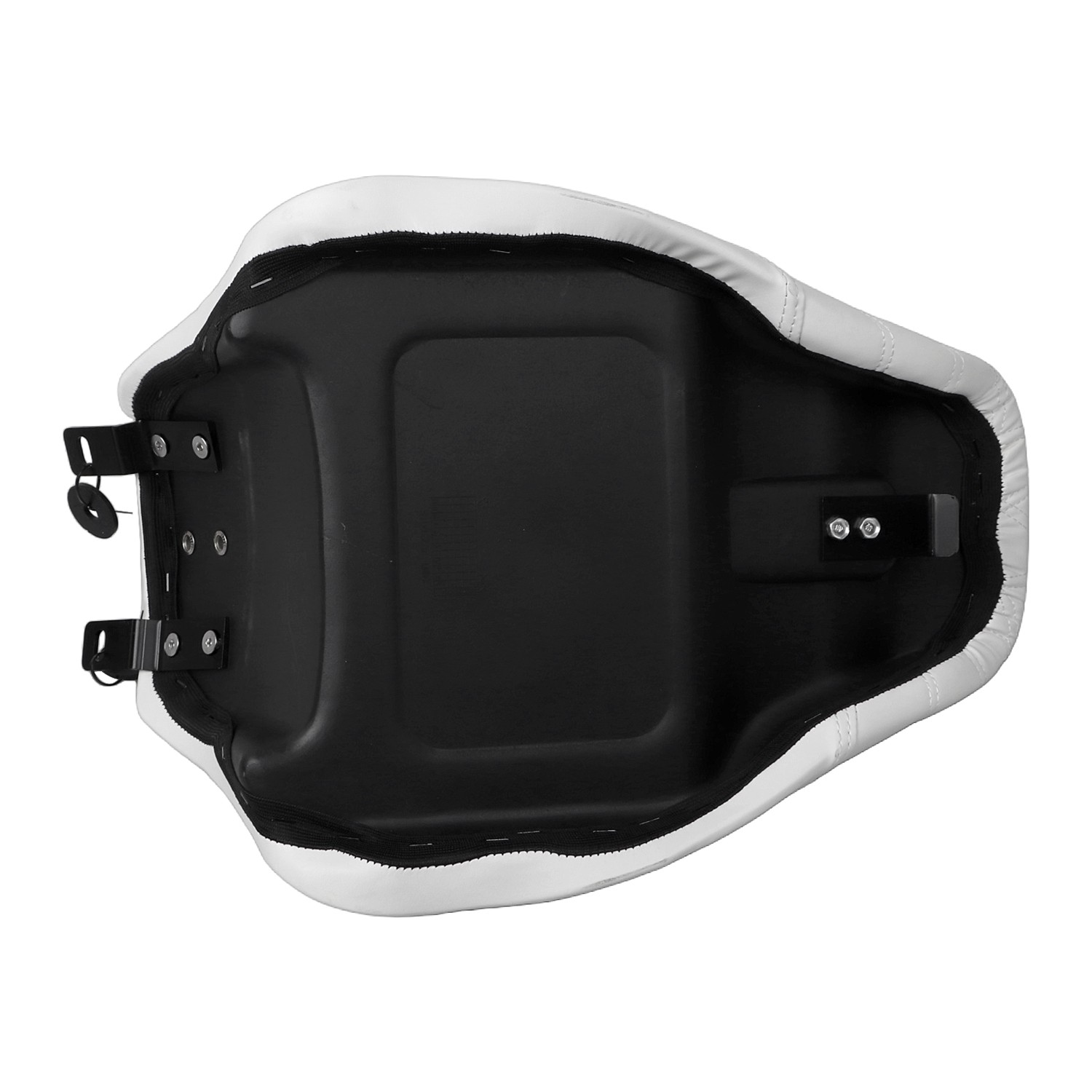 Driver Solo Seat White Stitching For Harley Heritage Softail FLSTC Deluxe 06-17