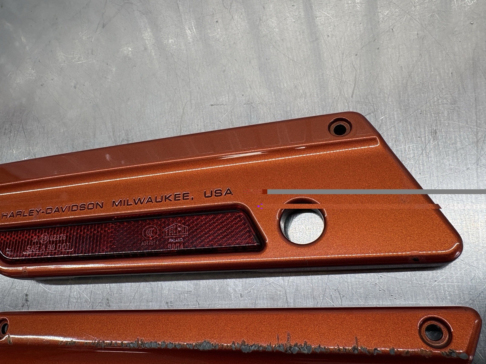 Harley Davidson Saddlebag Latch Covers 90601-93A 90603-93A 2013 Candy Orange