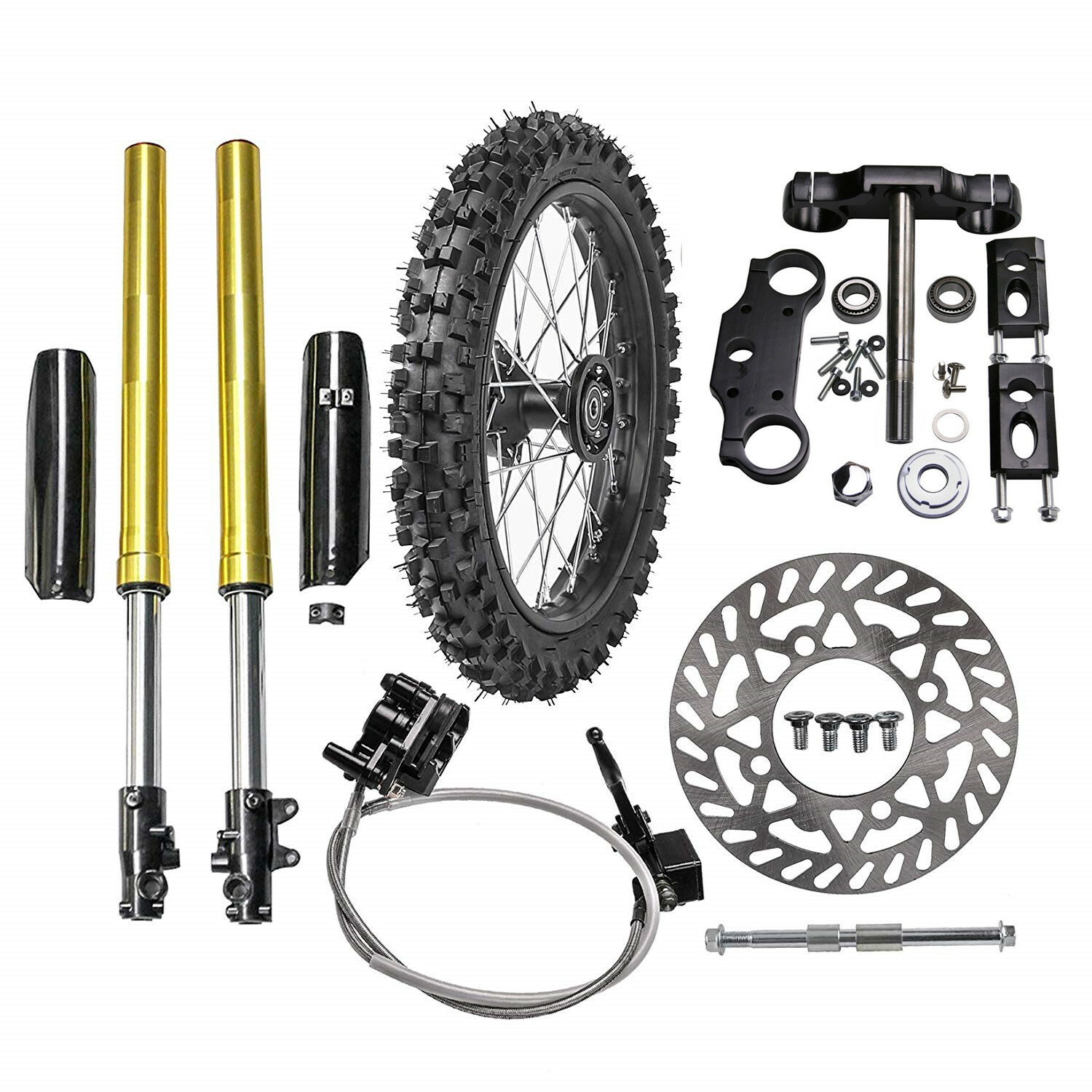 Front End Forks Triple Tree 19″ Wheel 70/100-19 Kit For Atomik SSR CRF150 125cc