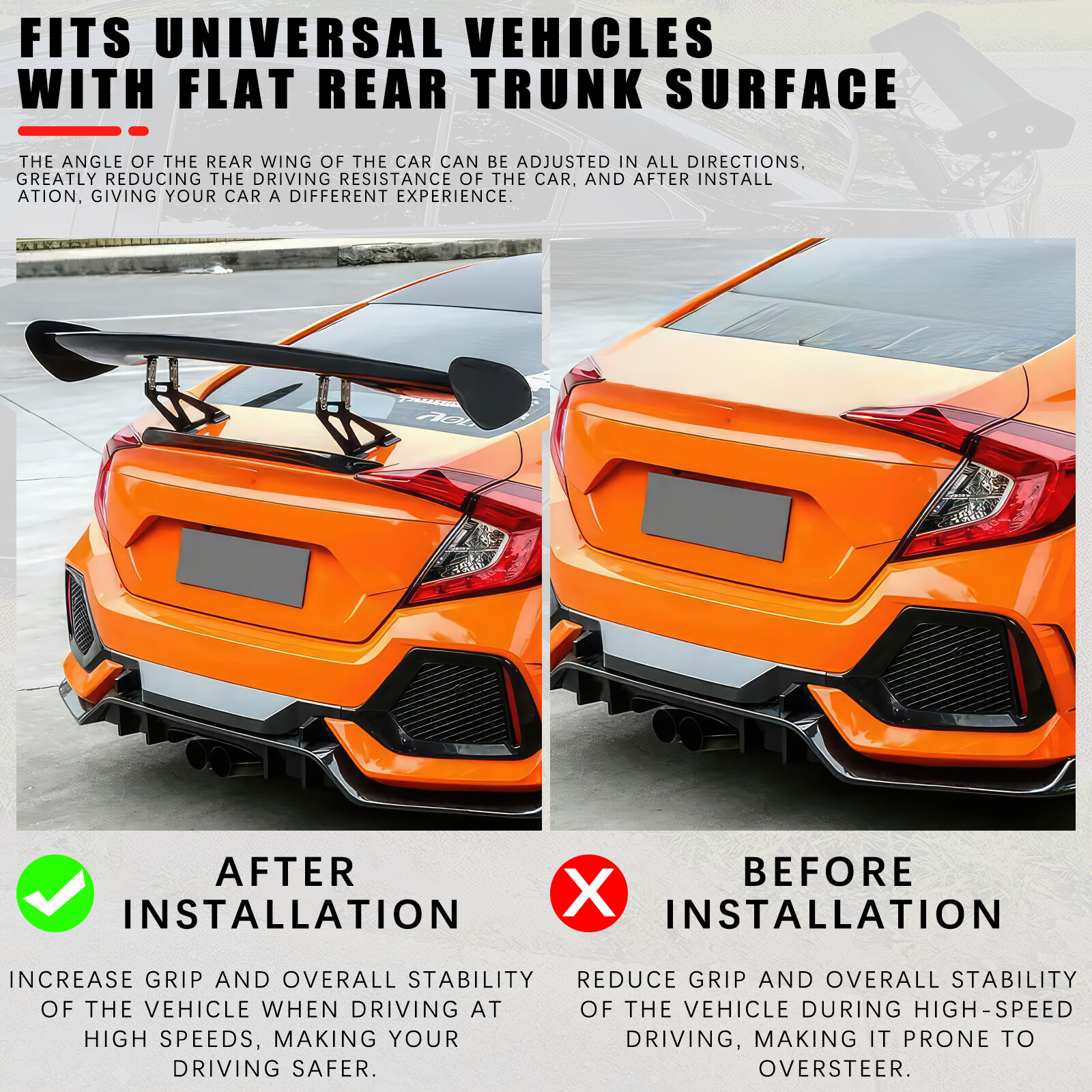 For Polaris Slingshot 57″ Rear Trunk Spoiler GT-Style Racing Wing Carbon Fiber
