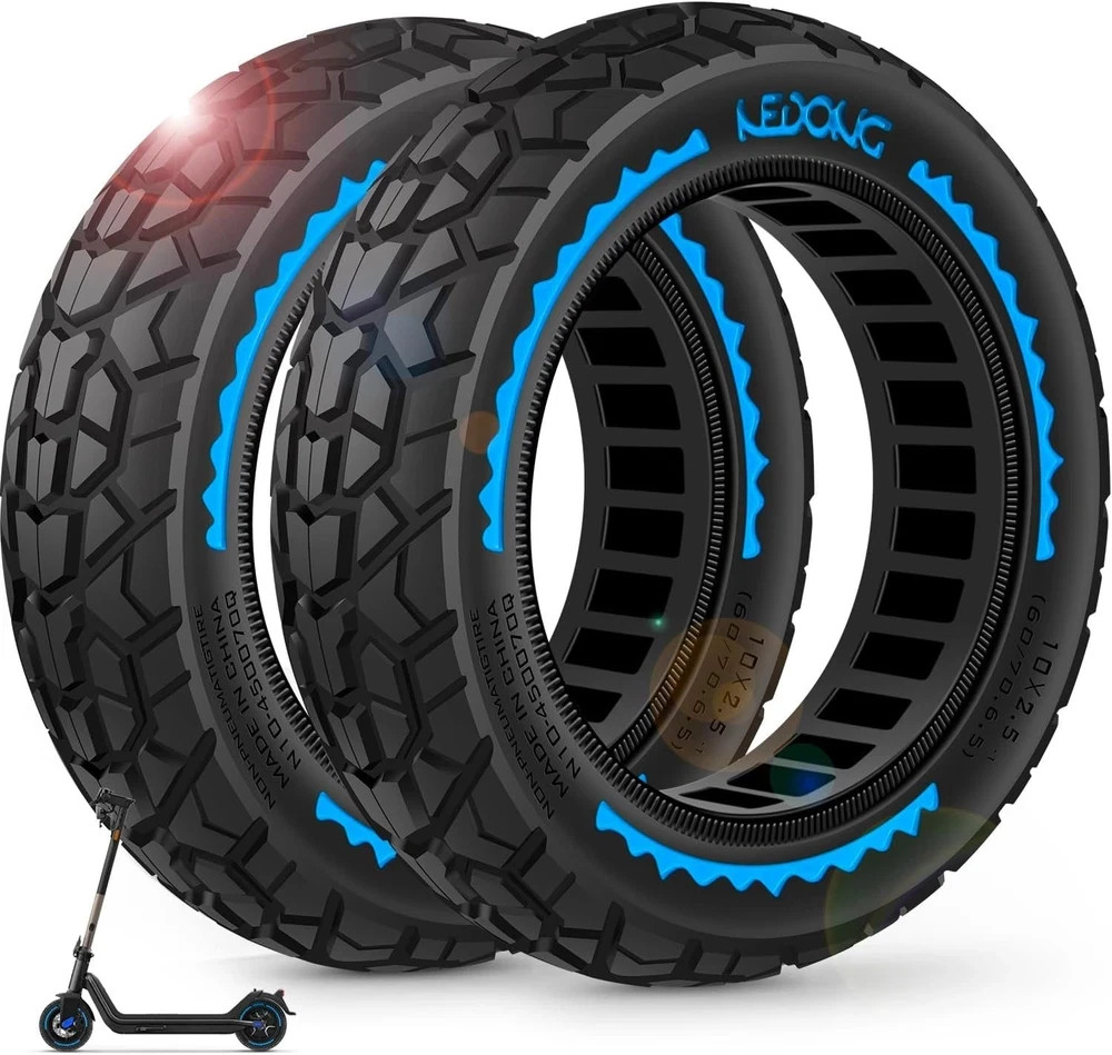 2PCS 60/70-6.5 Solid Scooter Tire Set – Durable Tubeless Blue Replacement