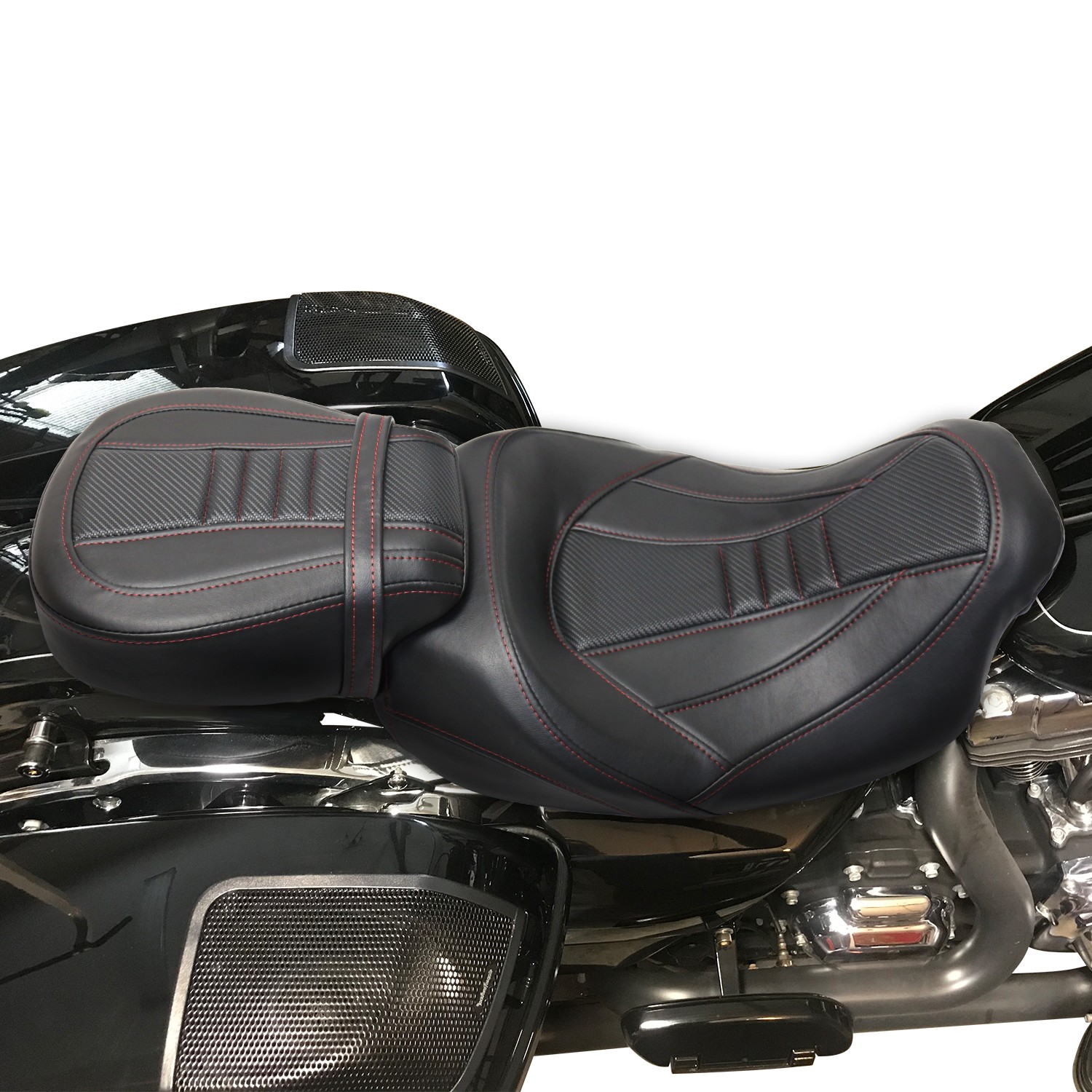 Red Line Full Set Seat & Backrest For Harley Electra Glide Standard FLHT 2010-22