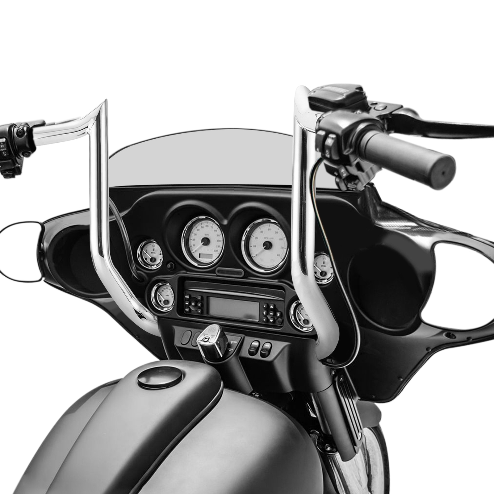 Chrome 14″ Pre-Wired Sharp Handlebar For Harley Electra Glide Street Glide 08-13