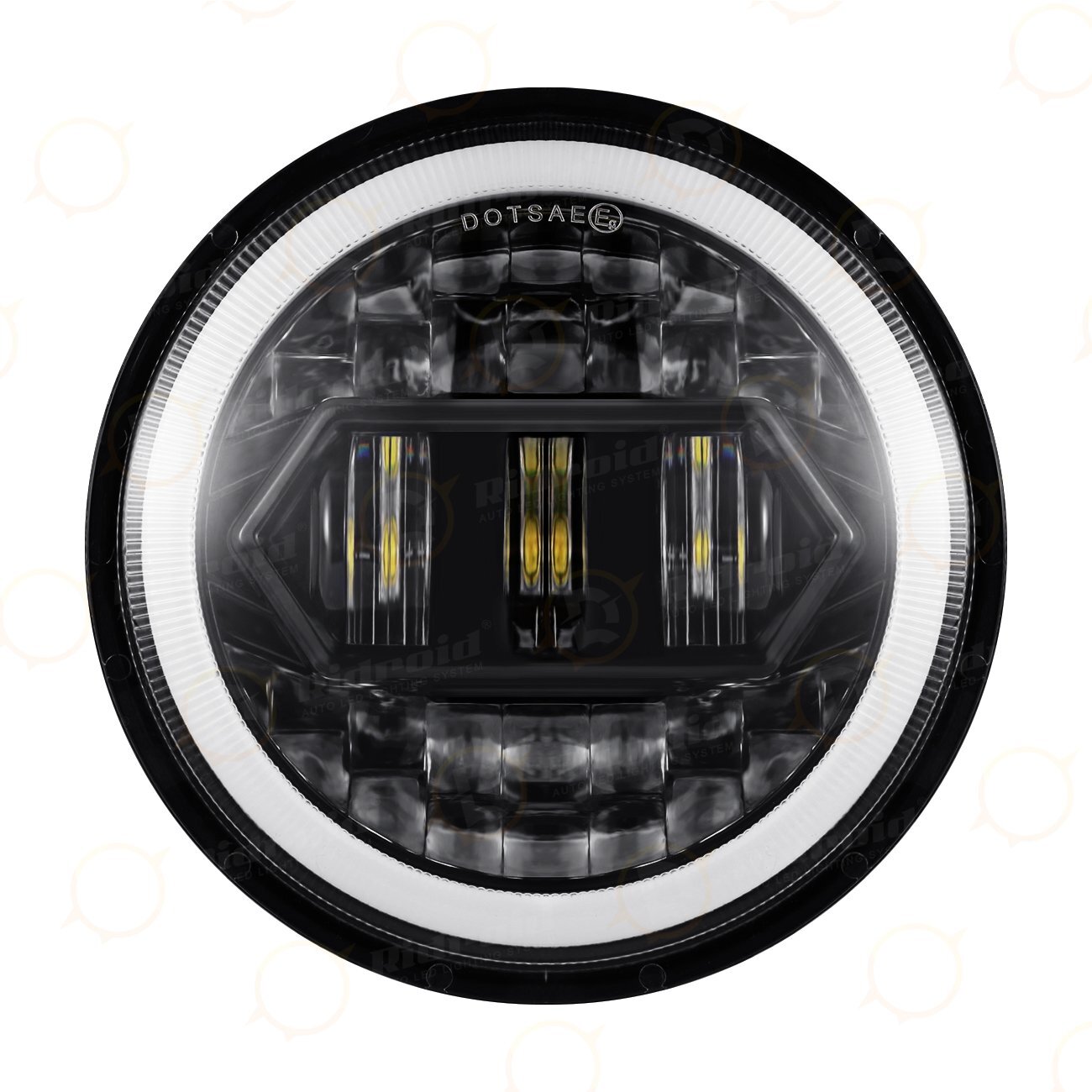 5-3/4″ 5.75 in LED Headlight Projector Halo for Yamaha V-Star XVS 650 950 1100
