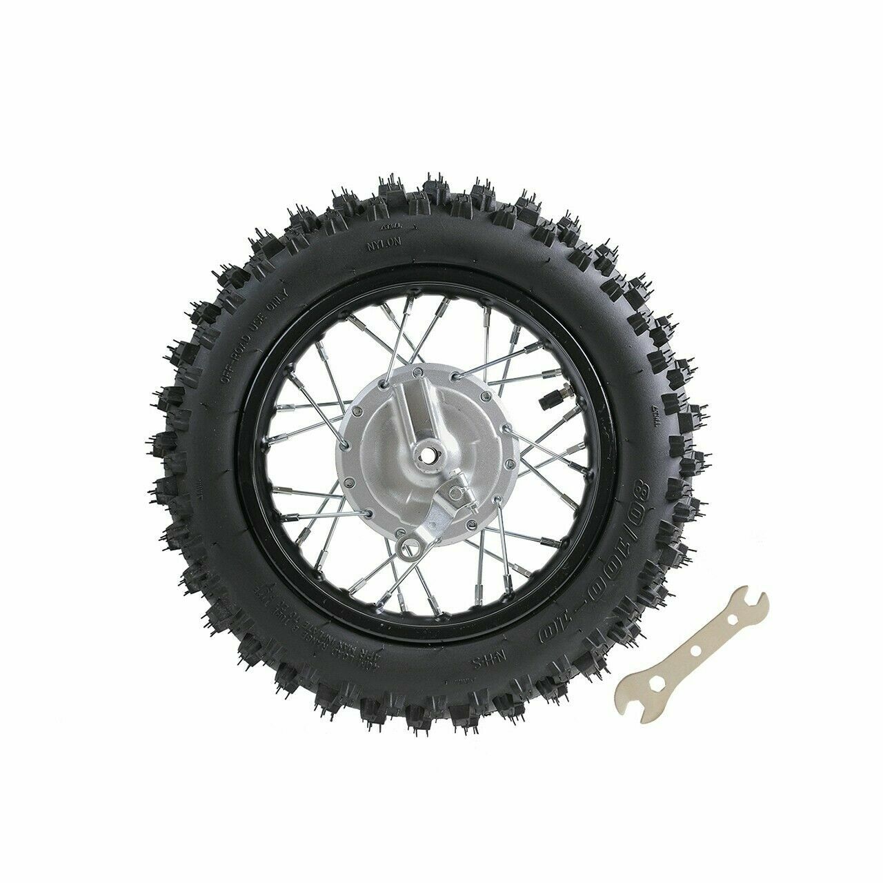 12mm 80/100-10 Rear Wheel Tire Rim Drum Brake Assembly For CRF50 XR50 TTR50 PW50
