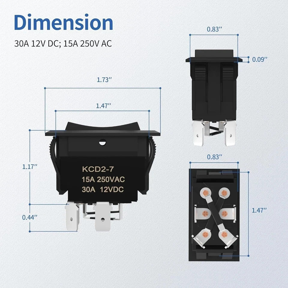DaierTek UP Down Momentary Reverse Polarity Switch 12V 30A DPDT UP-DOWN