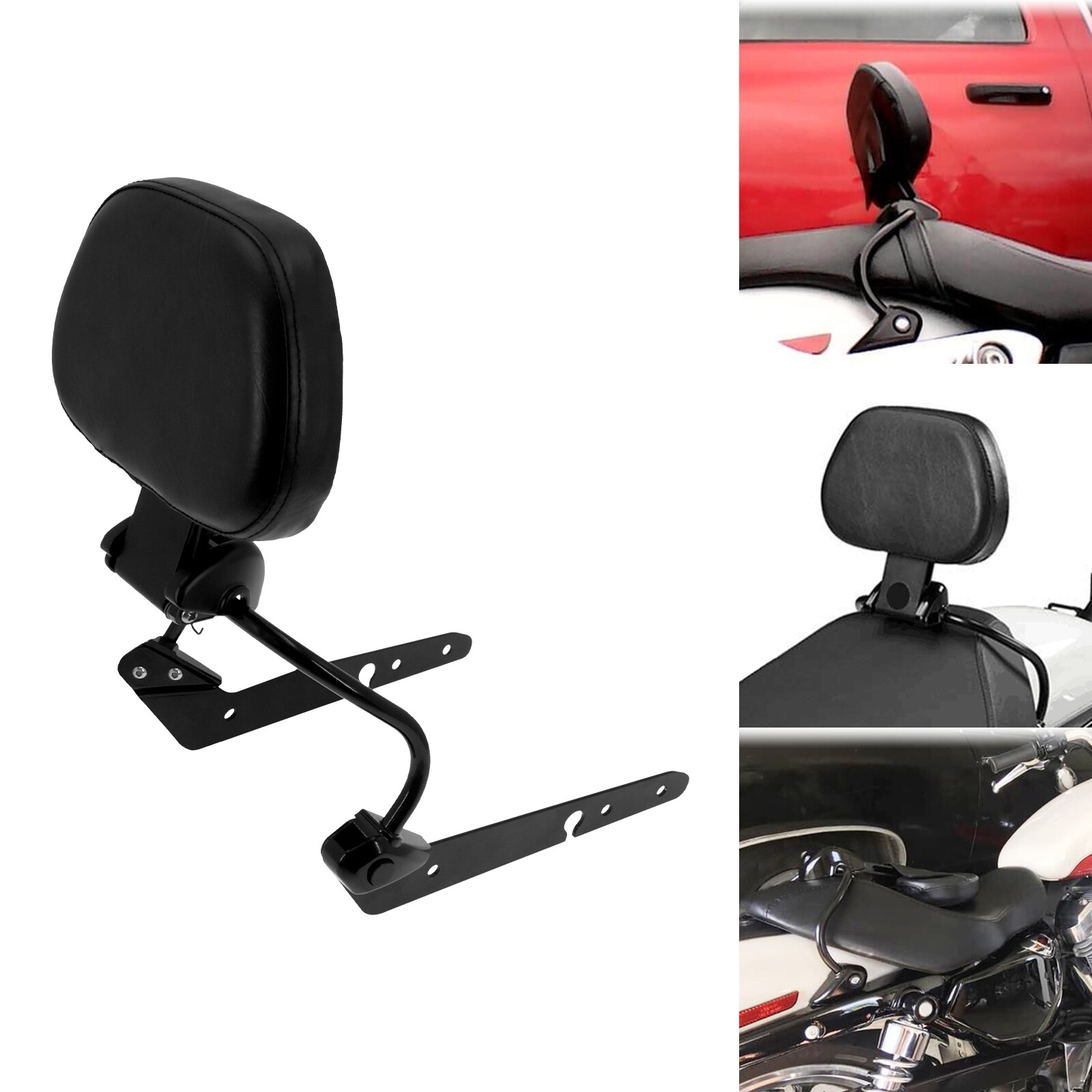 Detachable Driver Backrest Pad Quick-Release Fit For Harley Sportster XL 2004-up