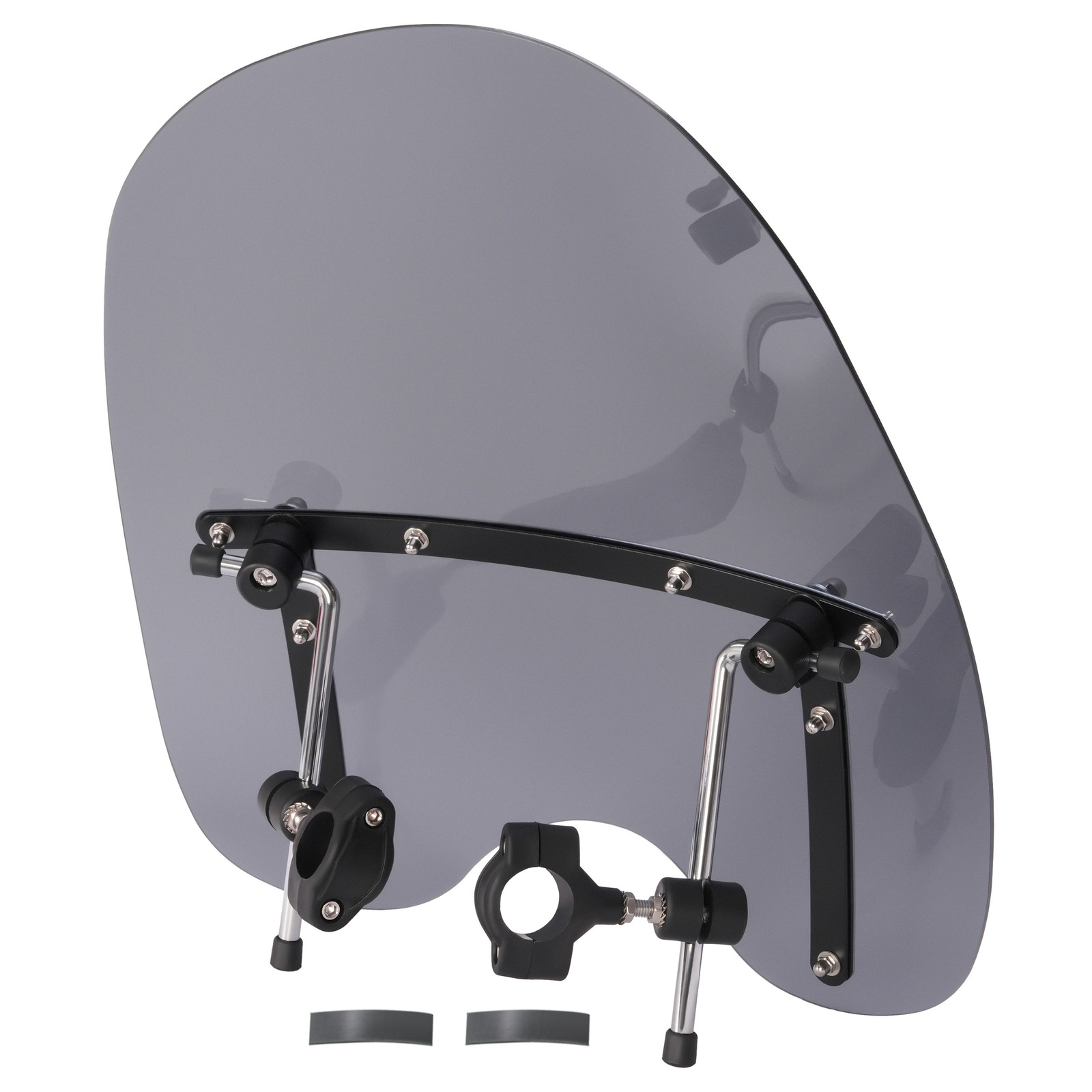 Universal 17 x 19″ Smoke Motorcycle Windshield for Harley Yamaha Kawasaki Honda