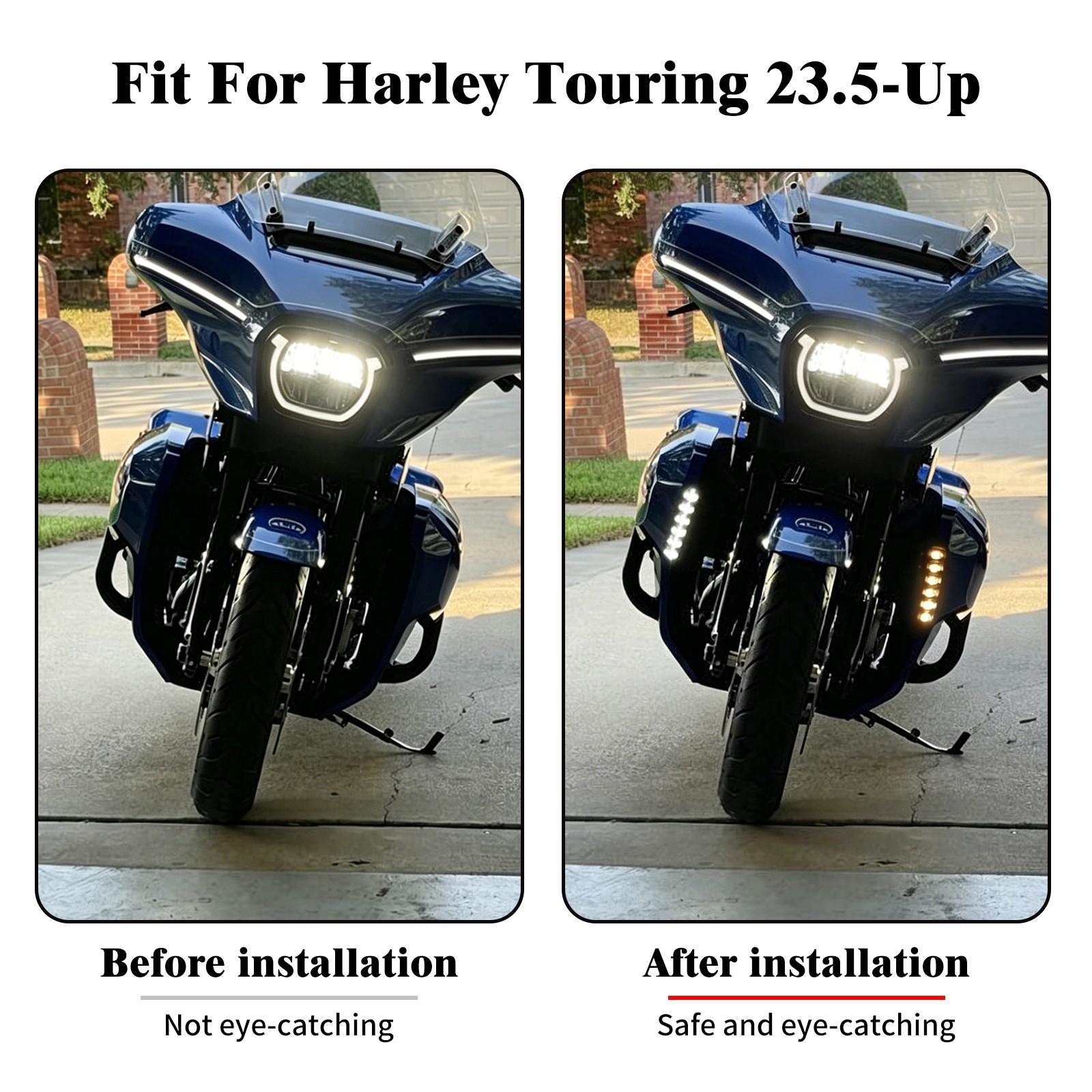 LED Fog Lights Turn Signals Kit For Touring CVO Road Glide 2023-Up FLTRX 24-Up