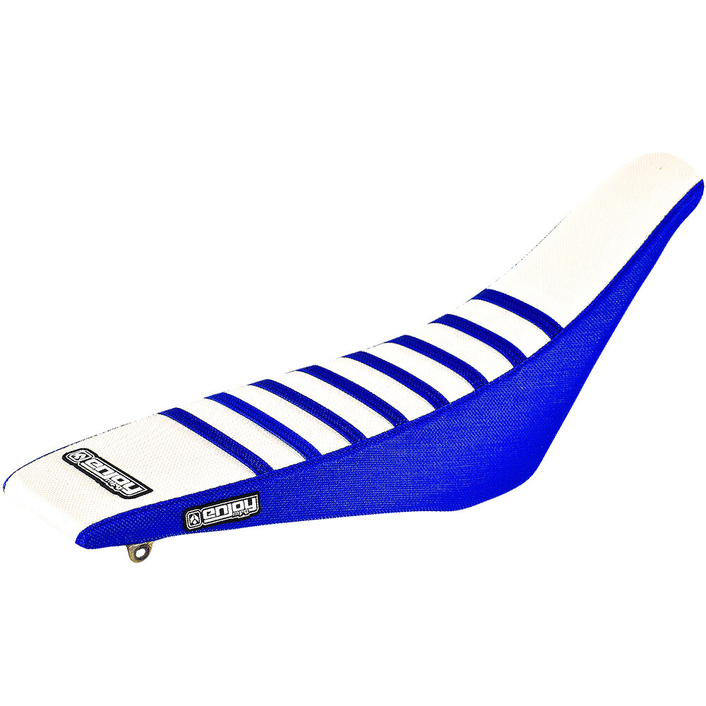 Yamaha YZ 85 Seat Cover 2002 -2021 Gripper Style Blue / White / Blue Ribs #96