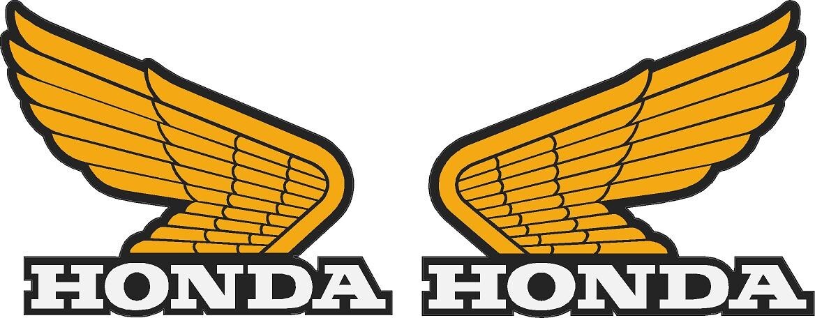 #P162 (1pr) 3.75″ Honda Wings Gas Tank Decal Sticker LAMINATED