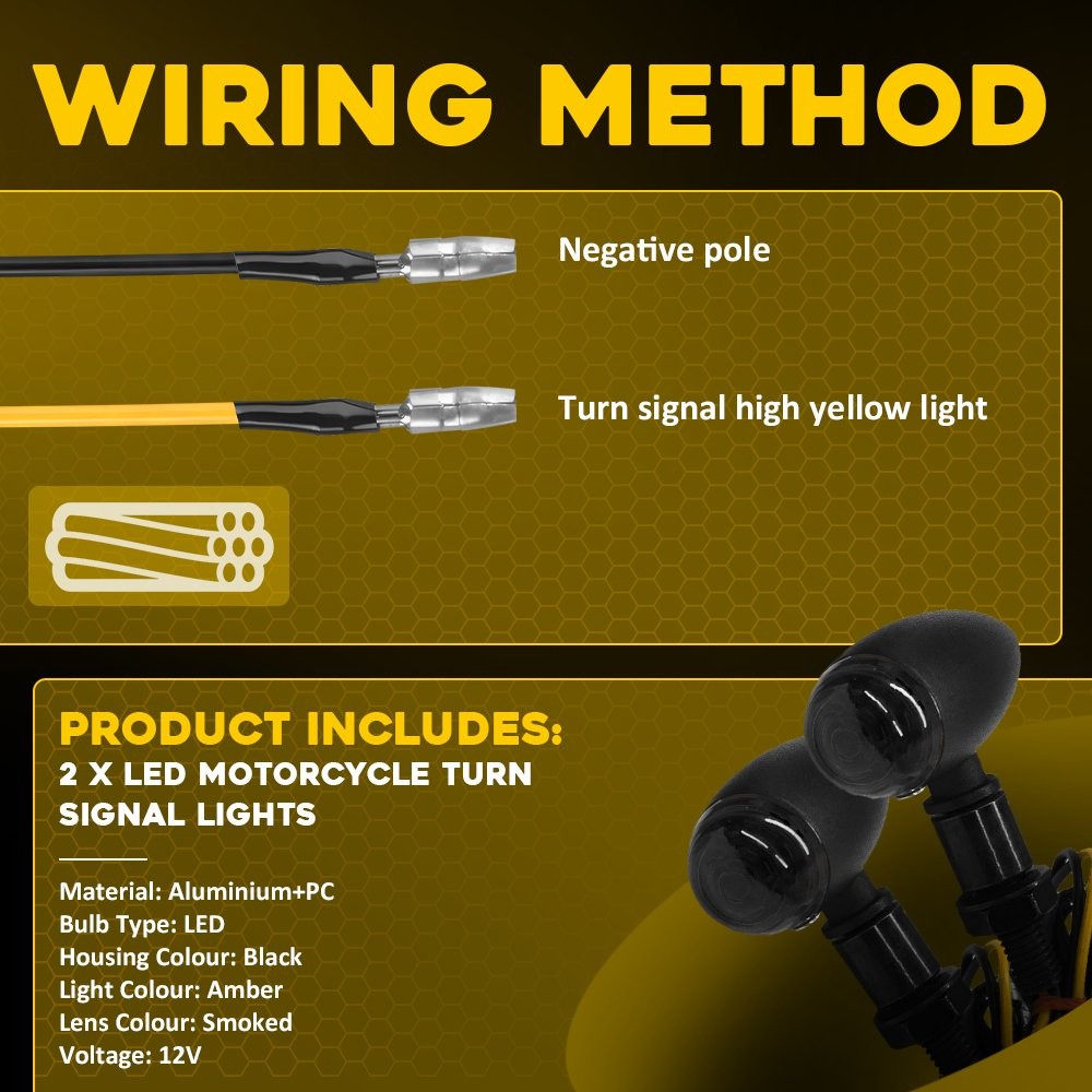 Motorcycle Turn Signal Lights Mini Bullet Blinker Amber Indicator Light 1-10Set