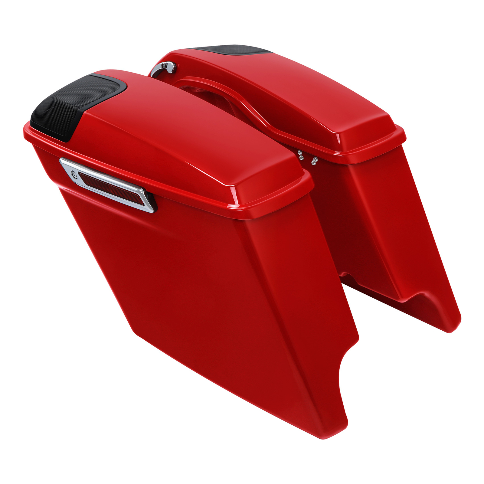 5″ Stretched Hard Saddlebags Fit For Harley Road Street Glide 14-24 Billiard Red