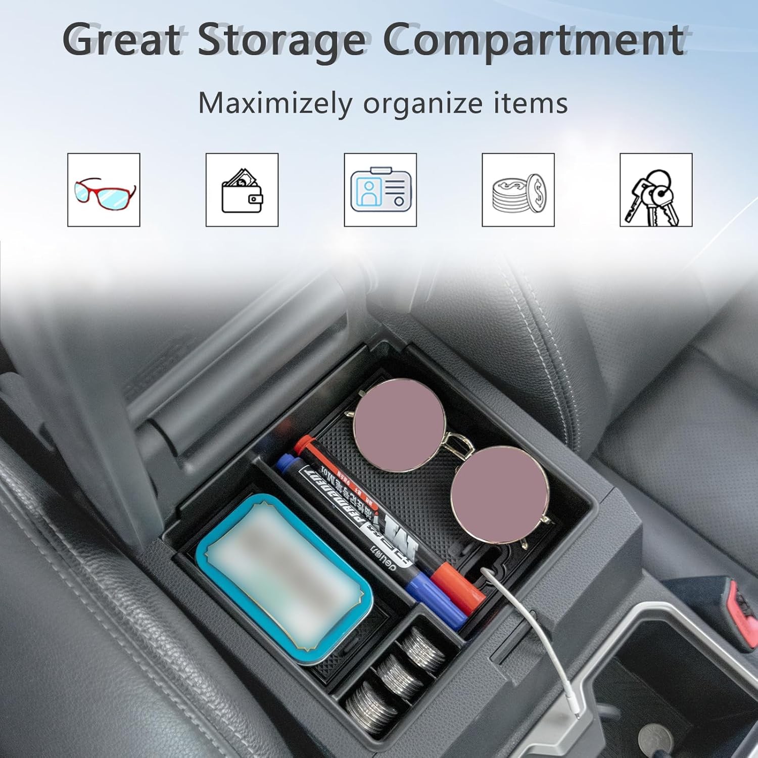 Center Console Organizer Insert ABS Materials Tray 2025 2026 Toyota 4Runner Armr