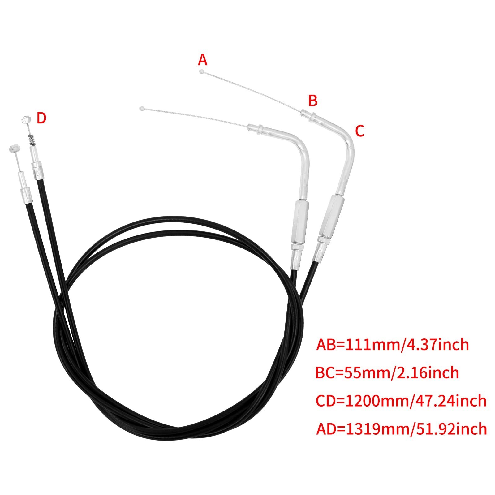 HDBUBALUS Motorcycle Throttle Cable Fit for Harley Sportster Iron XL 883 1200 Dy