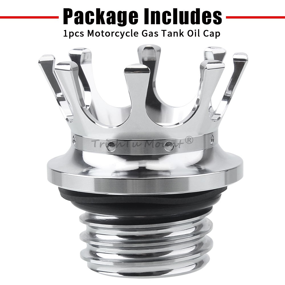 Chrome King Crown Style Fuel Tank Cap Gas Cap For Harley Sportster Touring Dyna