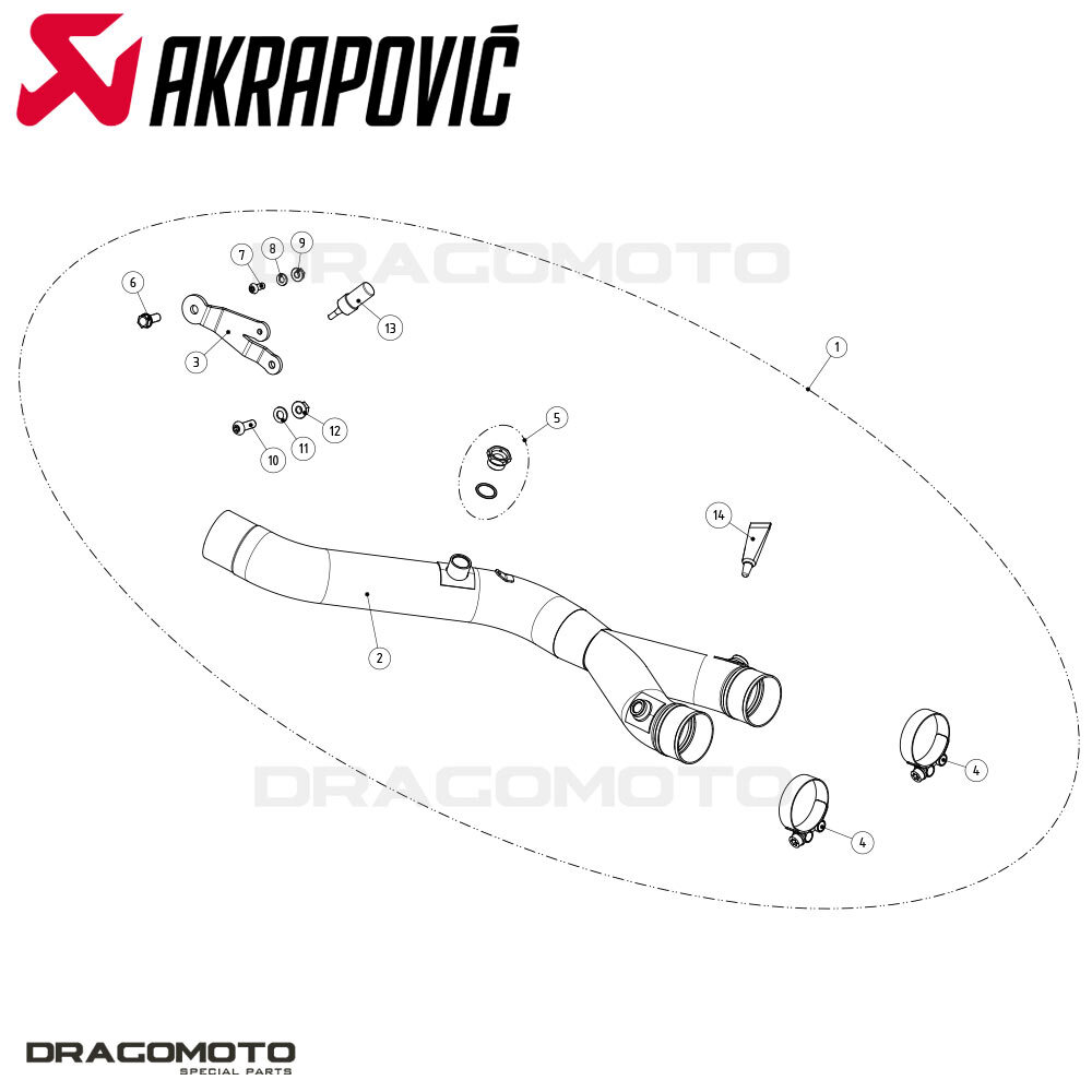 YAMAHA MT-10 2016-2021 link pipe AKRAPOVIC Titanium RC L-Y10SO15T