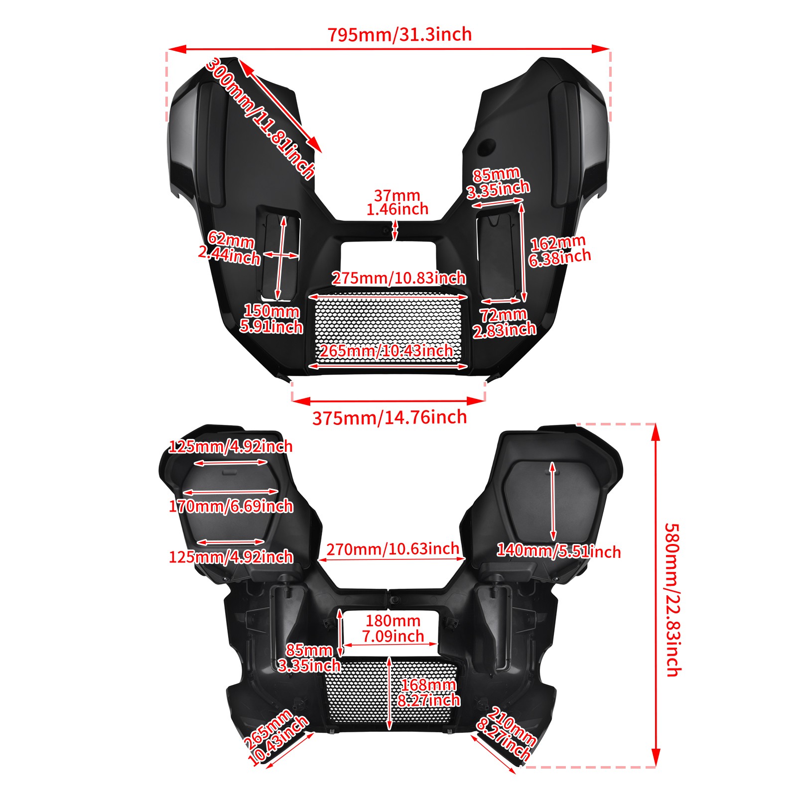 Lowers Fairing Cover Extended Chin Spoiler For Harley 23-2026 Road Street Glide