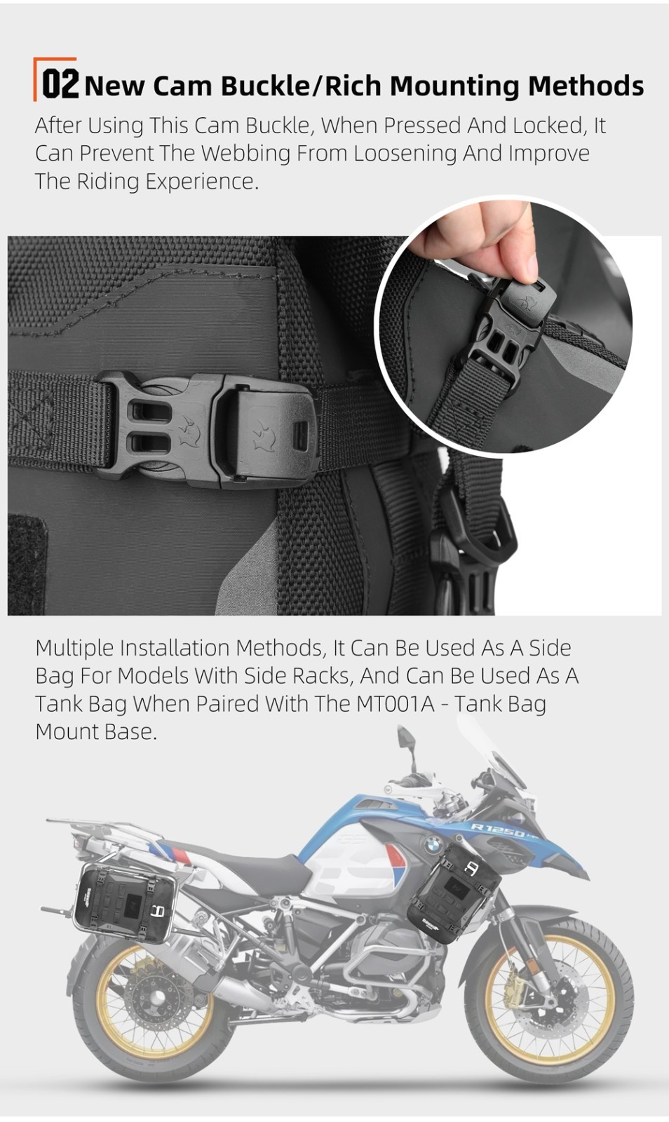 Rhinowalk Motorcycle Bumper Bag Waterproof Frame Crash Bar Pack Outdoor Tool Bag