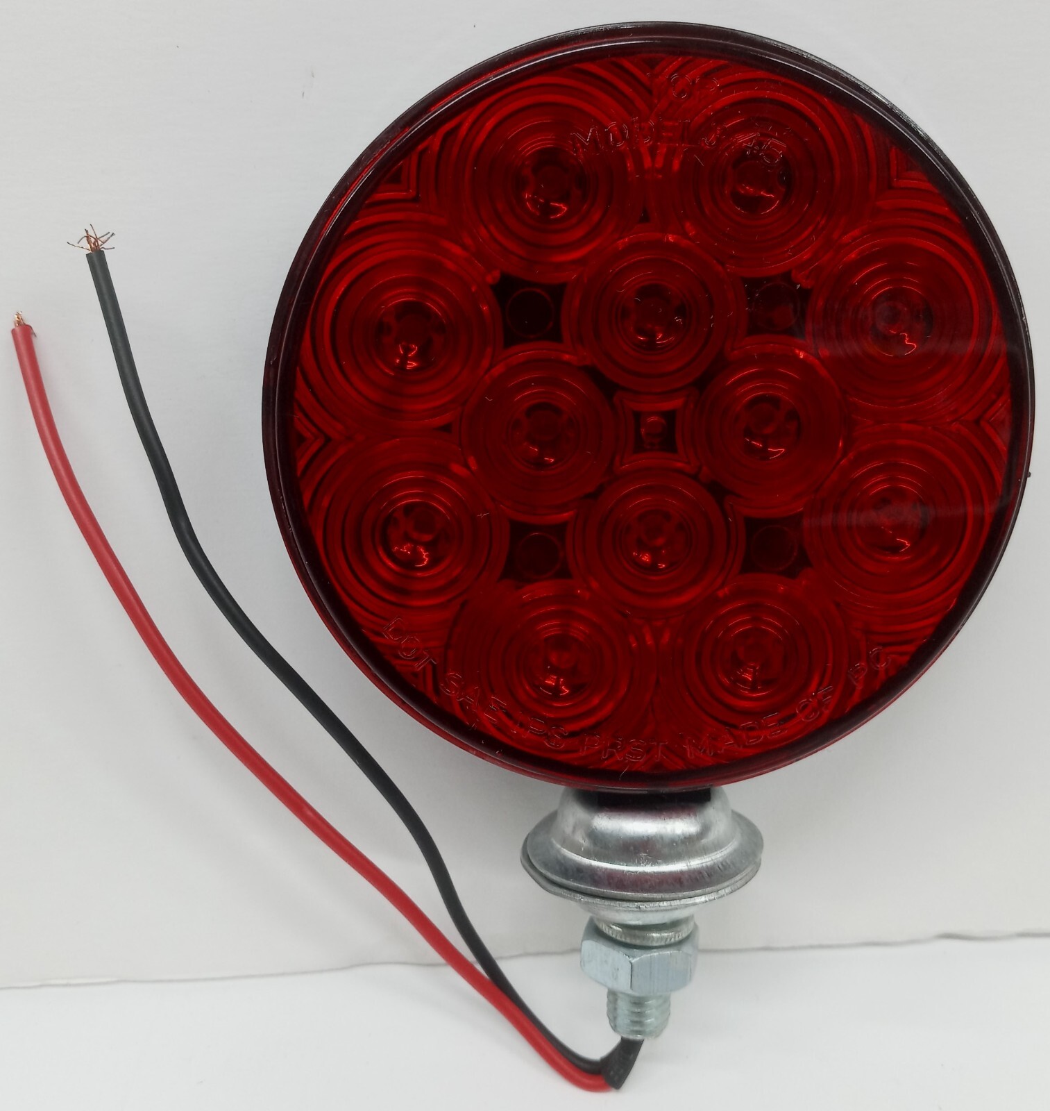Tail Light Red Round Model J-45 DOT SAE IPS PRST Made of PC