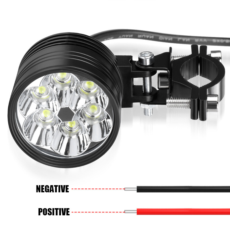 2X LED Motorcycle Headlight White Spot Light Hi/Lo Driving Fog Lamp Offroad ATV