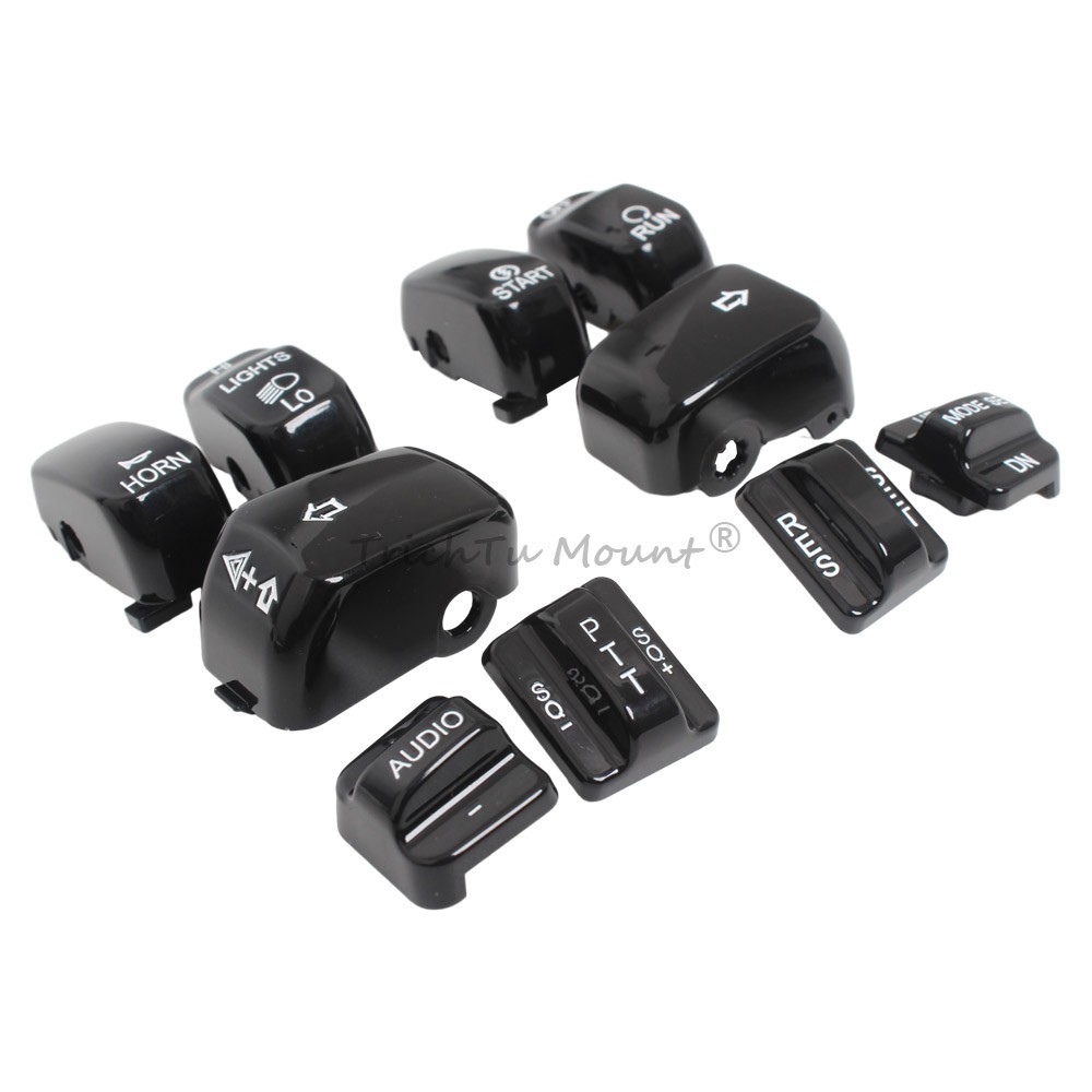 Hand Control Switch Caps Black Fit for Harley XL Dyna Electra Street Glide 96-13