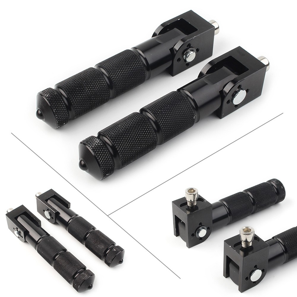 2x Universal CNC Foldable Foot Pegs Footrests For Motorcycle Bike Rear Pedals