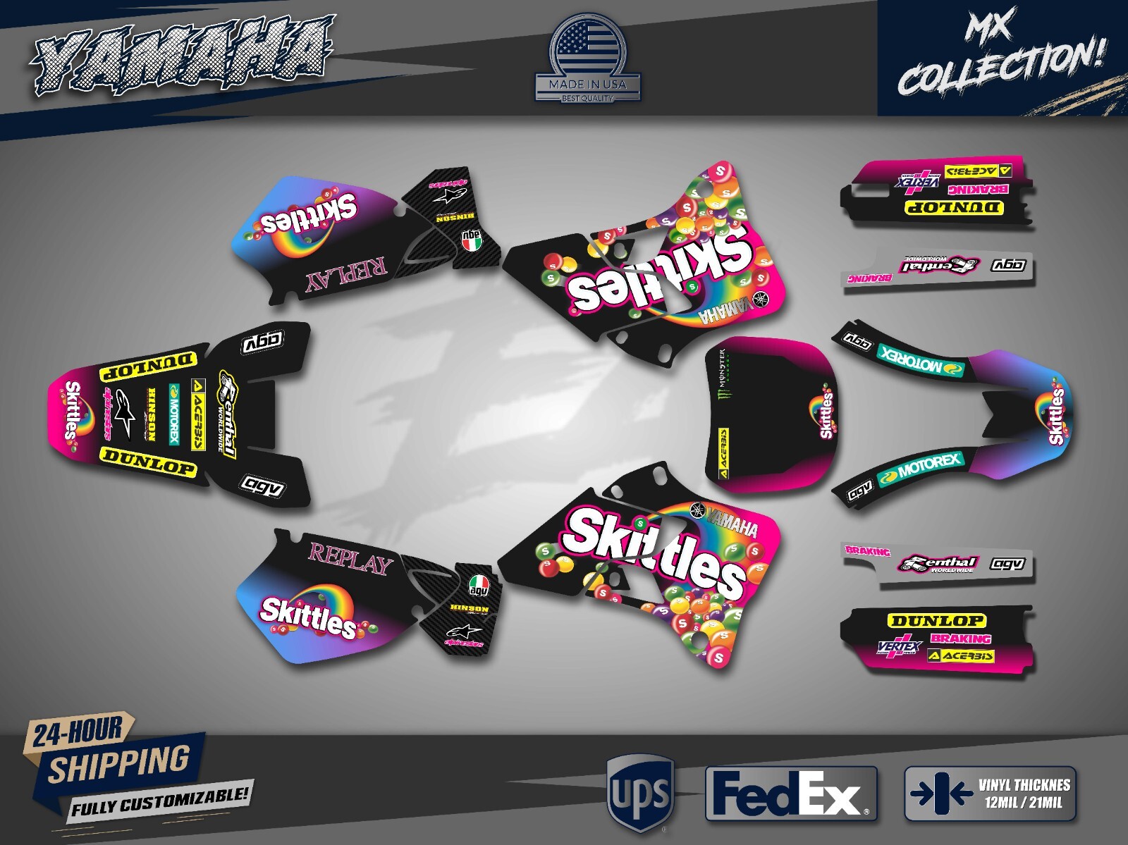 Graphics Kit for Yamaha YZ 125/250 (1996-2001) Stickers kit YZ 125 YZ 250