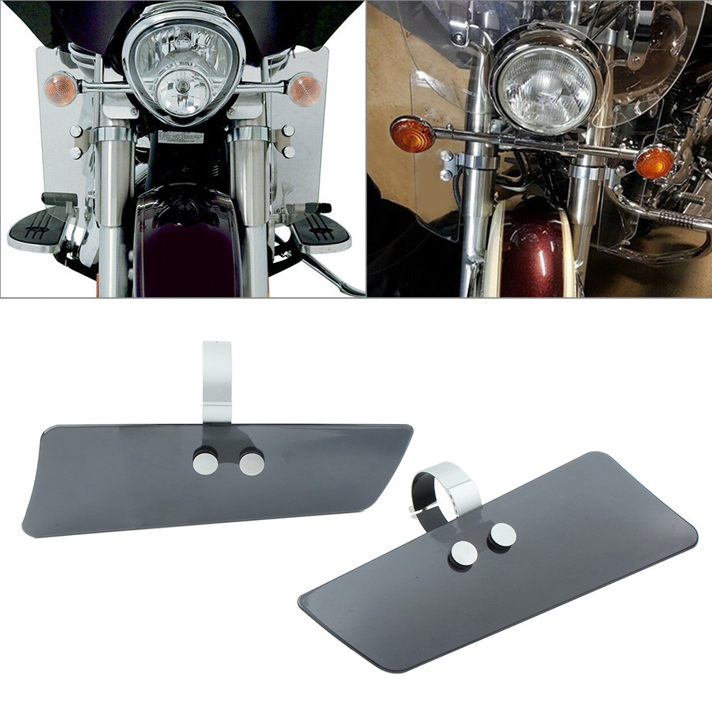 Pair Smoke Windshield Windscreen Air Deflector Fit Honda Kawasaki Suzuki Yamaha