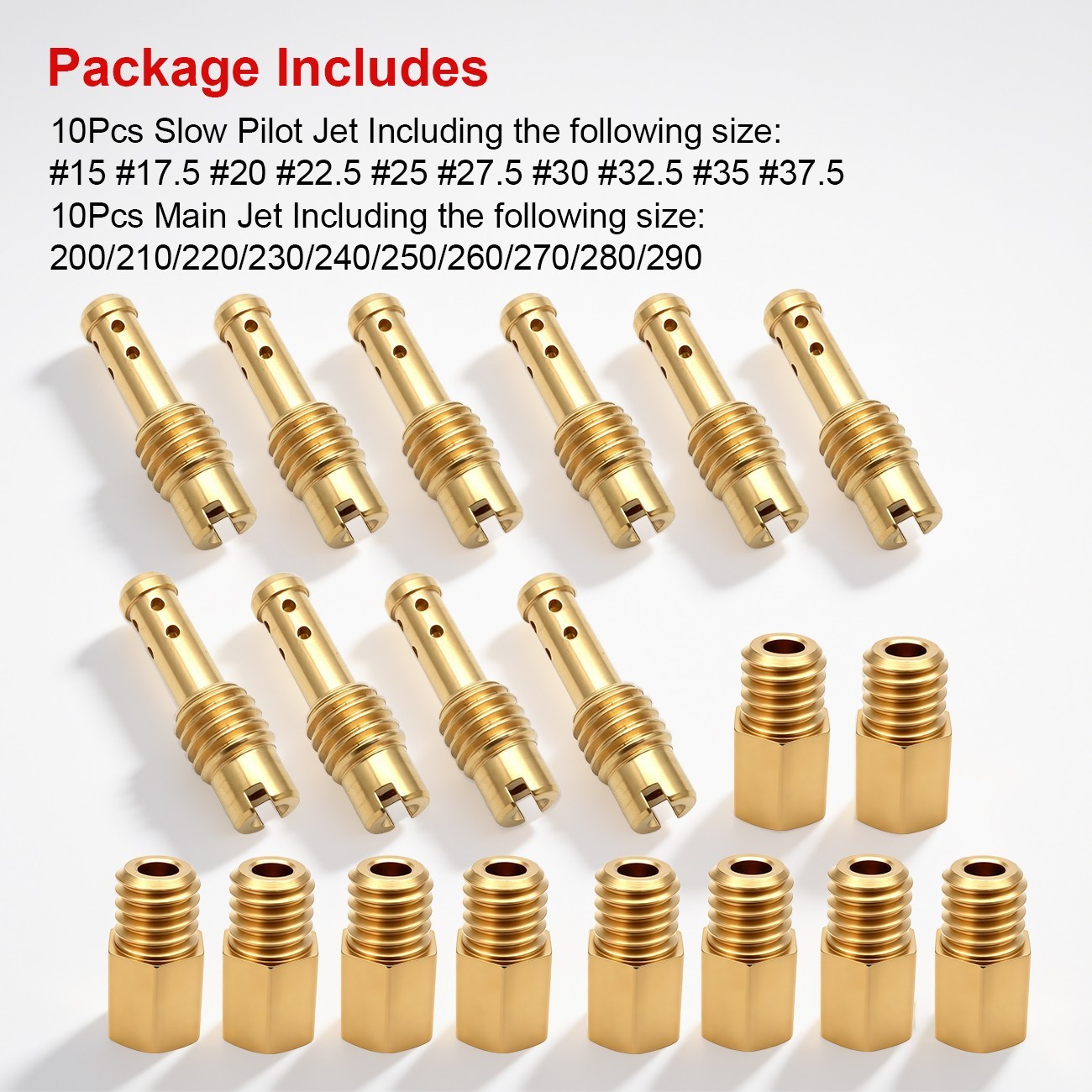 10 X Main Jets + 10 X Pilot Jets For Mikuni TM TMX VM VM22 Carburetor Kit