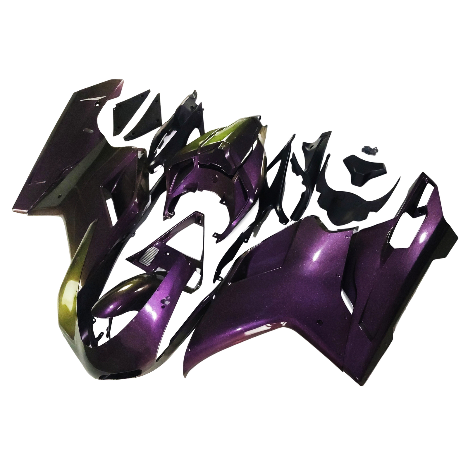 Chameleon Purple Fairings for 2007 2012 848 1098 1198 Ducati Injection Bodywork