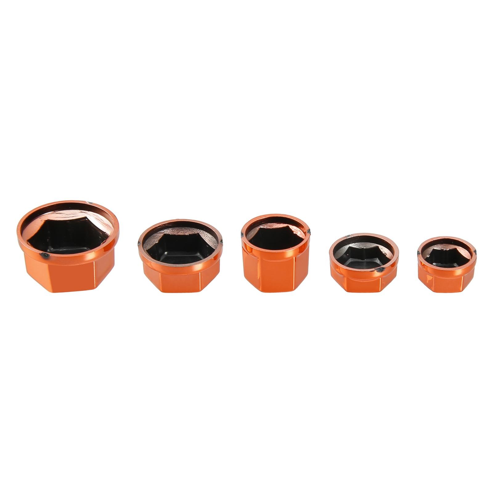 1 Set Screw Cap Motorcycle Motorbike Screw Nut Bolt Cover Decoration Orange
