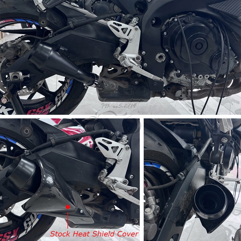 GSXR750 2011-2025 for Suzuki GSXR600 Replace Stock Muffler Black Exhaust Tips