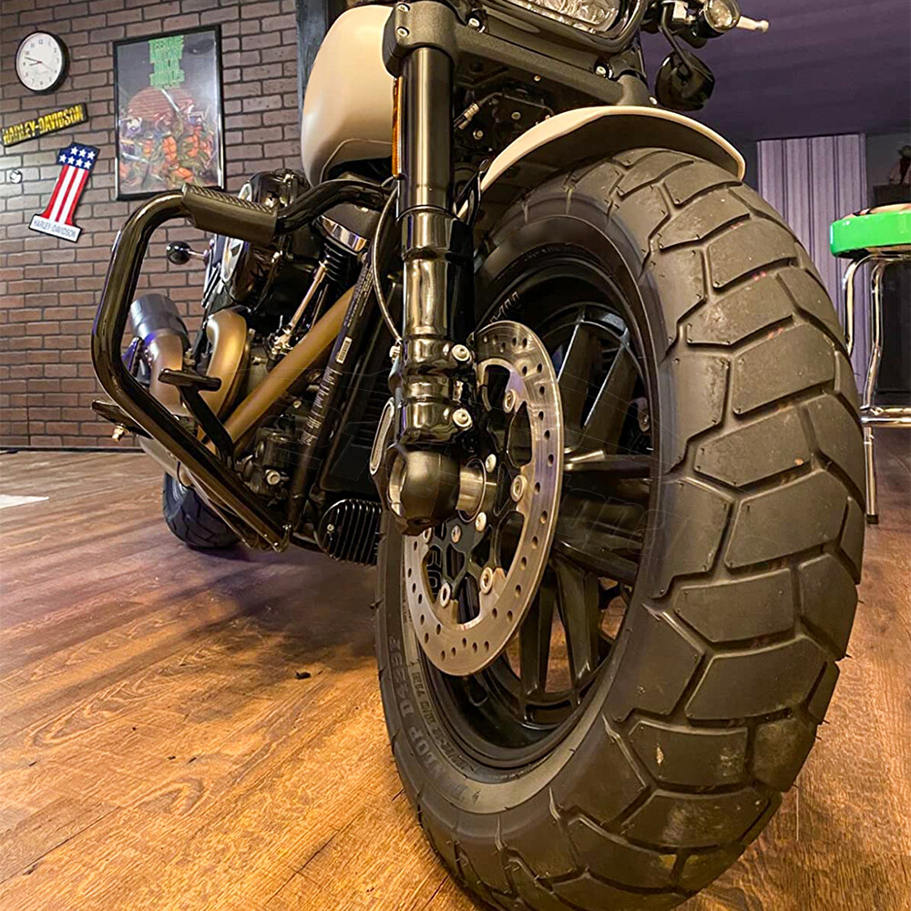 Black Mustache Engine Highway Guard Crash Bar For Harley Softail Fat Boy 2018-24