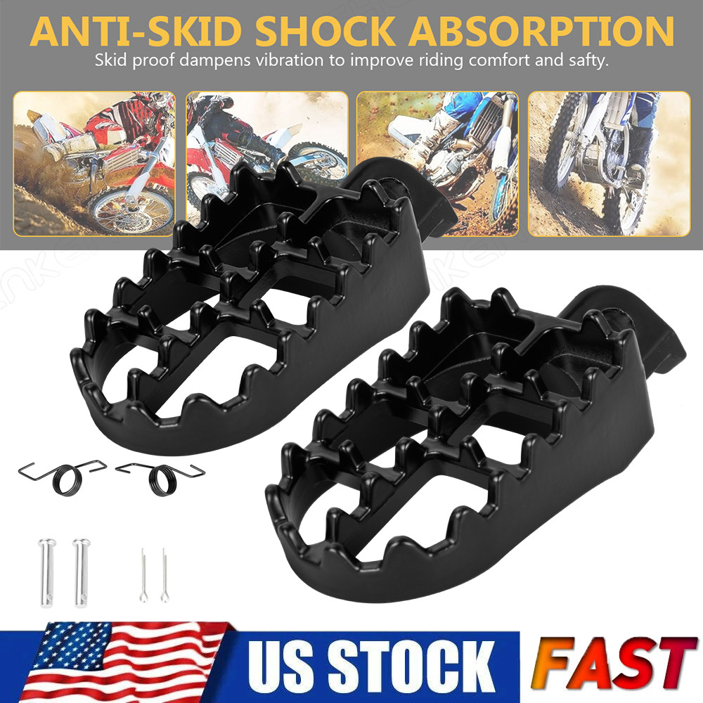 TW200 Foot Pegs Dirt Bike Footpegs Footrest Pedals CNC For TW200 1987-2025 Black