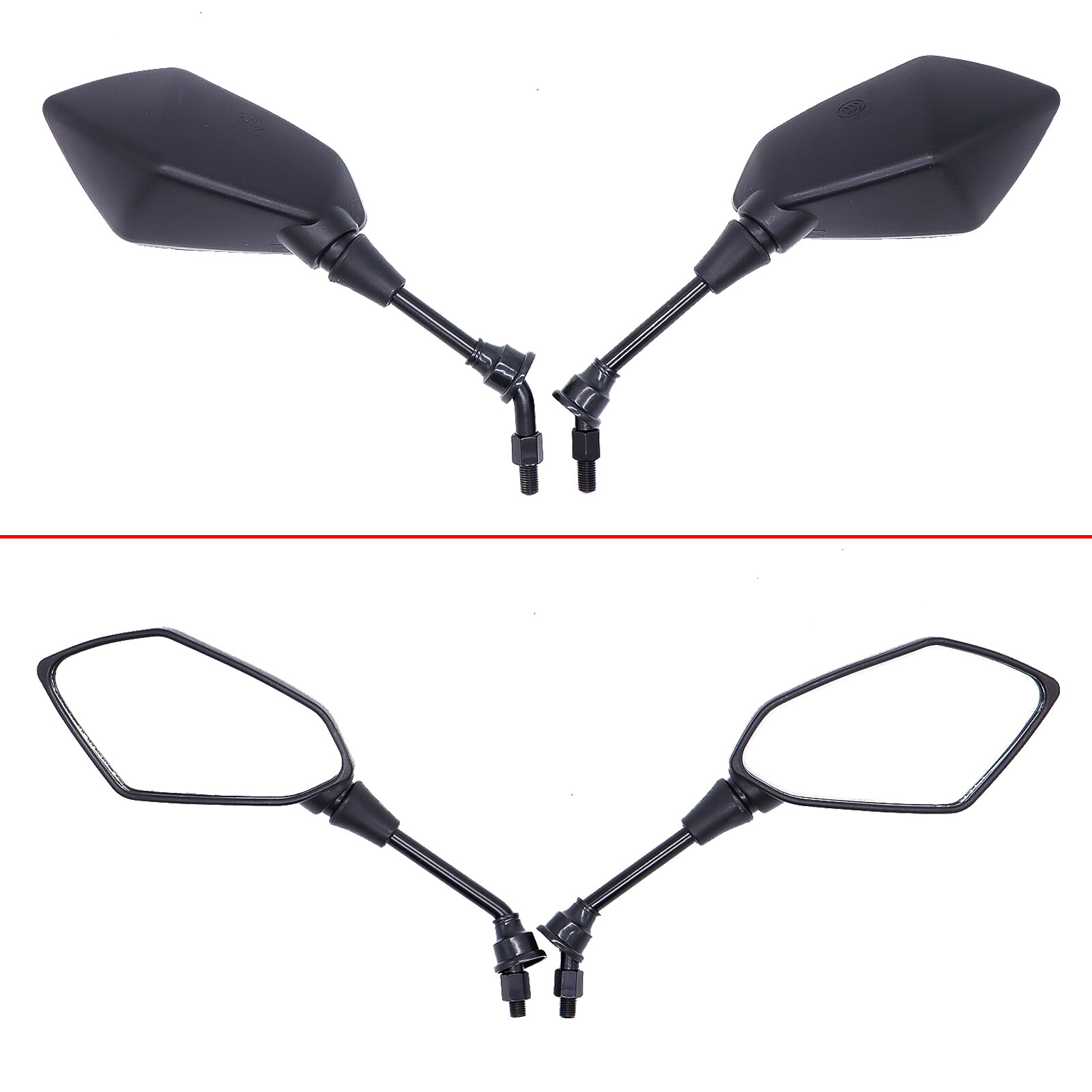 Motorcycle Side Mirror &Handlebar Mount For Bike ATV Scooter E-Bike Rear View