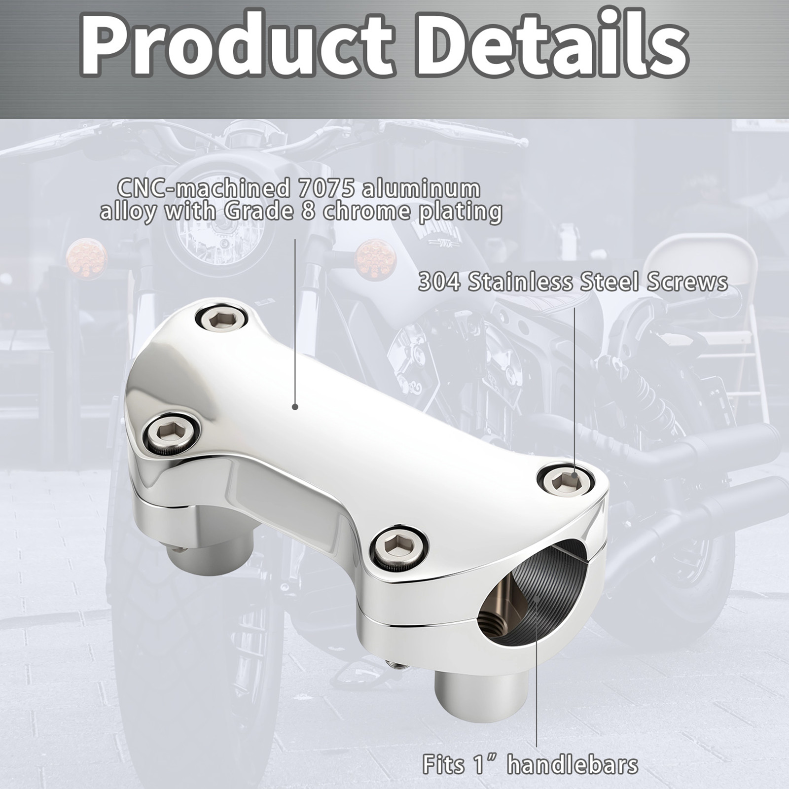1″ Handlebar Risers Top Clamp For Harley Touring Dyna Softail Sportster Chrome